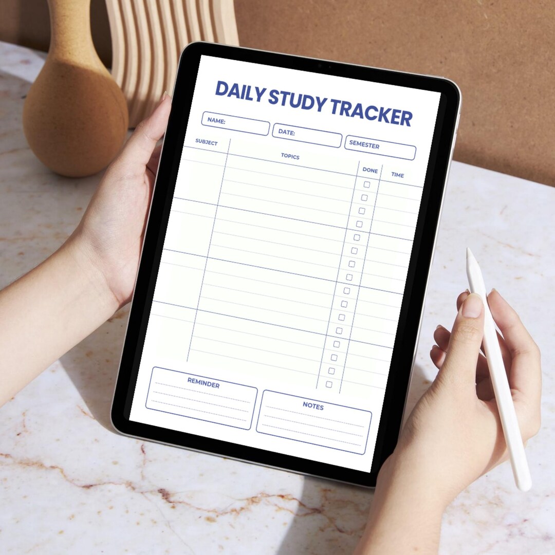 Daily Study Tracker Printable, Student Planner, Semester Organizer ...