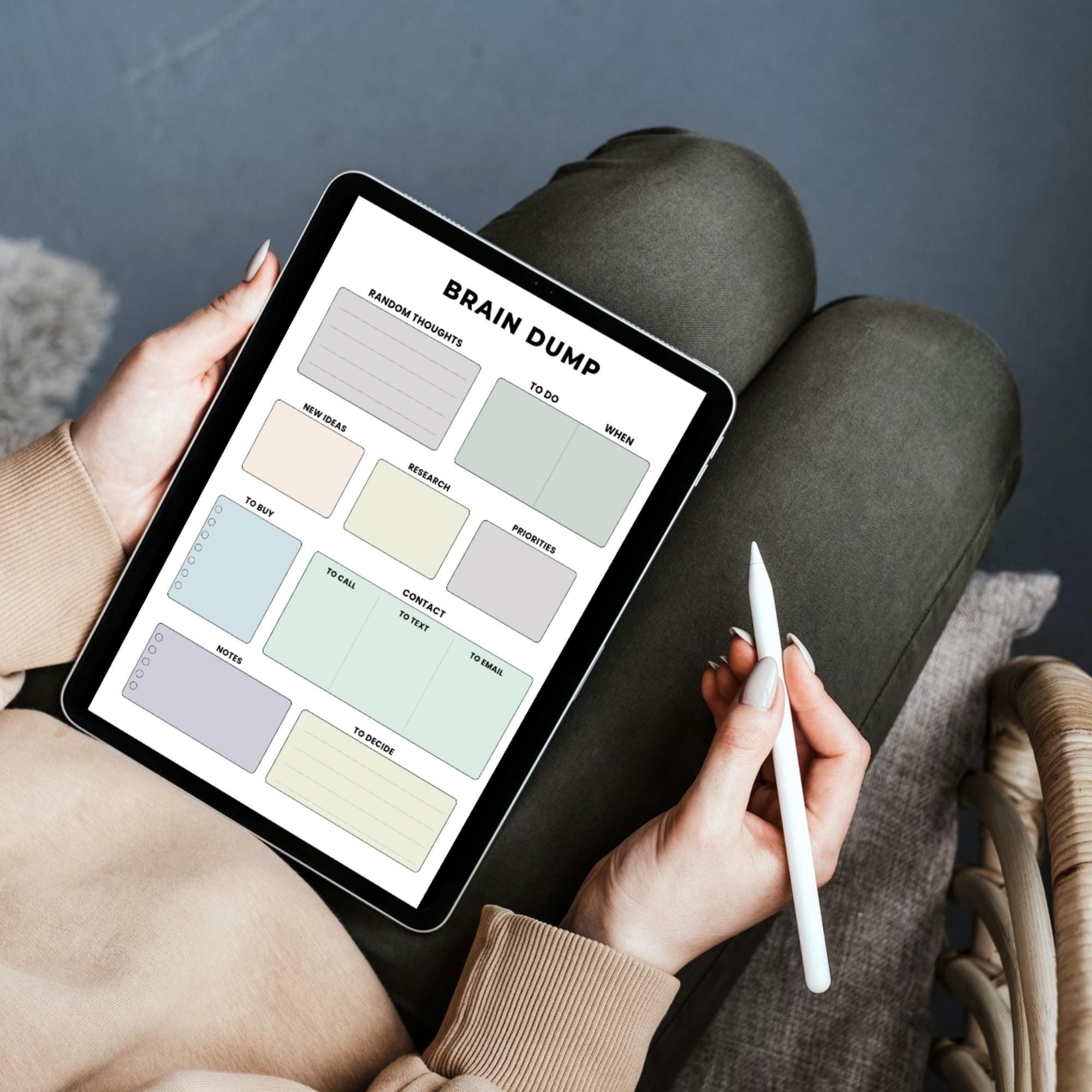 Brain Dump Planner Printable | Minimalist Productivity Worksheet (digital Download) - Etsy