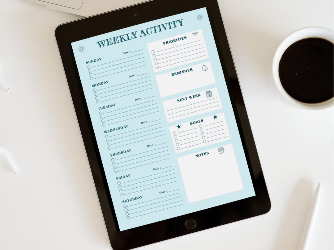 Weekly Planner Printable | Weekly Schedule Template | Instant Download ...