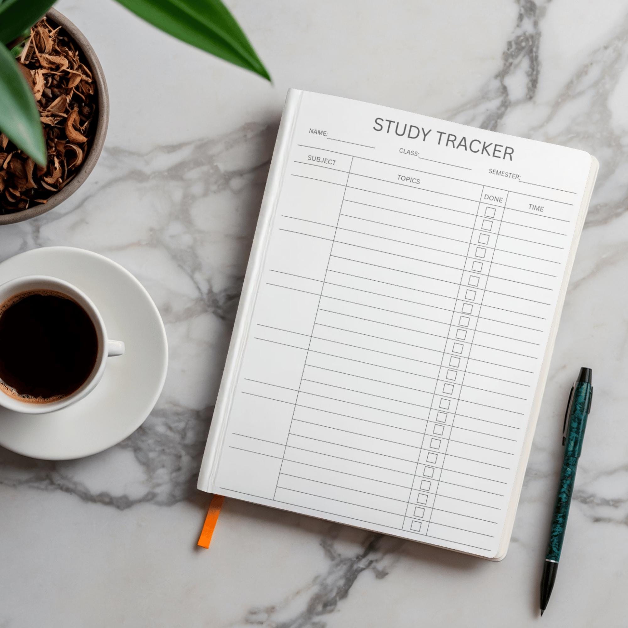 Study Chart Small Minimalist Study Tracker Printable | A4 Study Planner Template ...