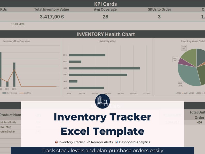 Simple Inventory Graph Examples Inventory Tracker Spreadsheet | Excel Inventory Template | Stock ...