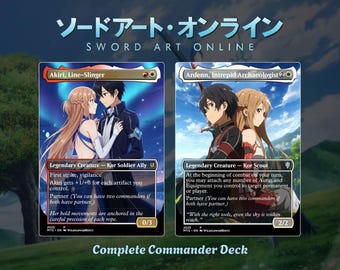 Kirito & Asuna Inspired Proxy Deck | 100+ Card Commander Deck | Anime Fantasy Custom Cards | Ready to Play EDH