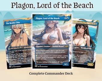 Plagon Lord of the Beach Anime Waifu Ready to Play Proxy Commander Deck Custom Proxy EDH Full Deck and Tokens
