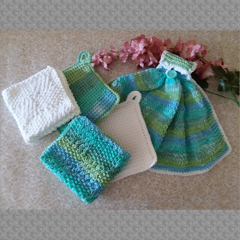 Handmade Kitchen Set Hanging Hand Towel Washcloths image 0