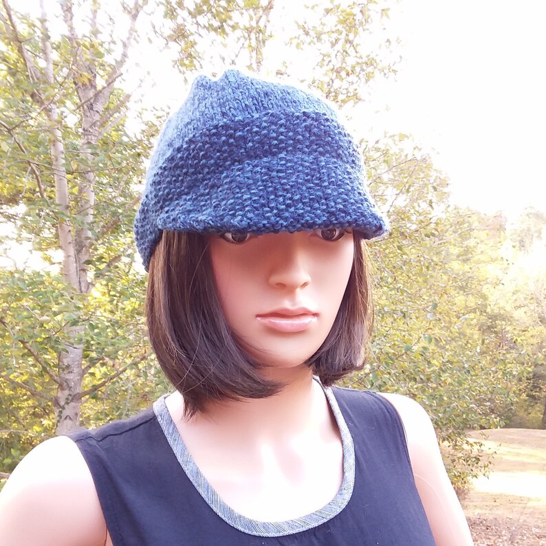 Denim Twist Billed Hat Visor Brim Cap Winter Beanies for image 0