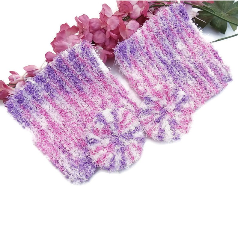 Pink Purple and White Scrubbies Kitchen Scrubby Set Spa image 0