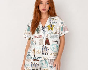 Hamilton Pajamas Set, American Musical Pajamas Set, Broadway Musical Pajamas Set, Rise Up Pajamas, Hamilton Musical , Alexander Hamilton