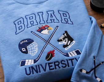 Besticktes Sweatshirt der Briar University – Elle Kennedy Off Campus Hockey Hoodie, bestickt, Bookish Romance Rundhalsausschnitt, Geschenk für Bücherliebhaber