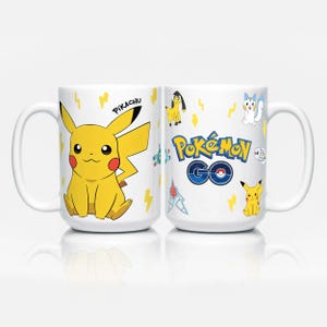 Mug en céramique souris jaune électrique, tasse à café Poke Monsters, mug en poterie fan d'anime, cadeau d'anniversaire pour joueur, verres Lightning Bolt 325 ml