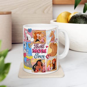 Keramische mok Disney cartoon beste moeder ooit, retro moederschap animatie koffiekopje, vintage iconische matriarch aardewerk mok, Moederdagcadeau