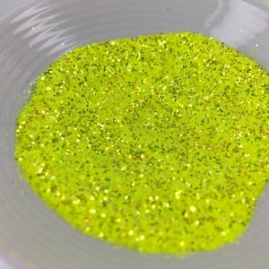 Sparkle Haven Neon Yellow Fine Transparent Glitter 1.2oz with Container