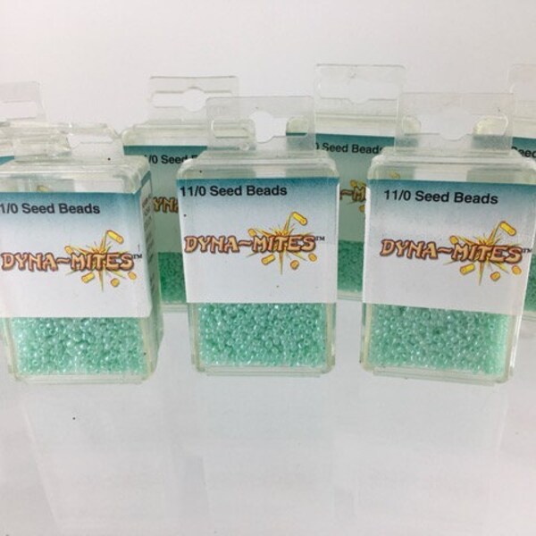 11/0 Dyna-Mites Pastel Seafoam Ceylon Seed Beads 40gms or approx. 4000 Beaads