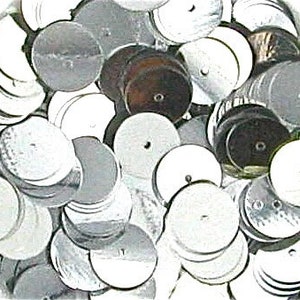 Flat Silver Metallic  6mm, 8mm, or 10mm, approximently 1000 Center Hole Garment Ready Sequins