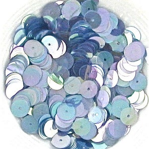 Blue Crystal Iris+ 8mm, approximently 1000 Center Hole Garment Ready Sequins