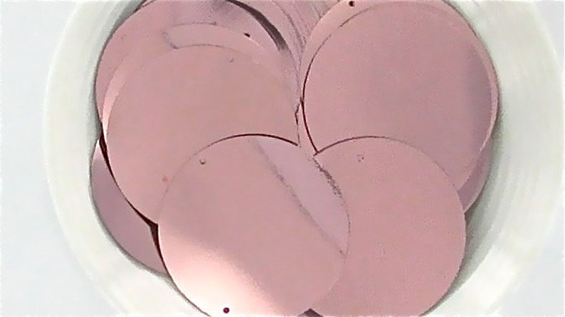 Pink Metallic 30mm Paillettes 65 per package Top Hole Garment Ready Sequins