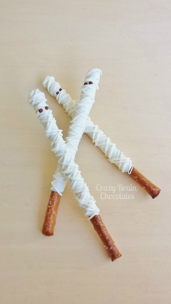 Mummy Pretzel Sticks 12 Etsy
