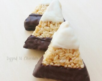 Chocolate Dipped Candy Corn Krispie Treats (12)
