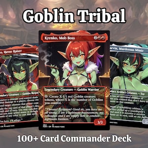 Proxy 100+ Card Commander Deck - Goblin Tribal Anime Waifu Ready to Play Proxy Commander Deck Custom Proxy EDH High Quality Cards