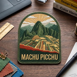 Machu Picchu Embroidered Patch Peru Travel Souvenir Hiking Nature Badge Iron On Backpack Accessory