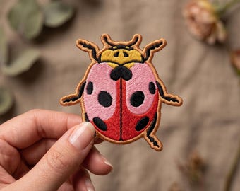 Ladybug Embroidered Patch Cute Insect Iron On Applique Nature Gift