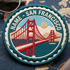 Custom San Francisco Golden Gate Bridge Embroidered Iron On Patch Personalized Travel Applique