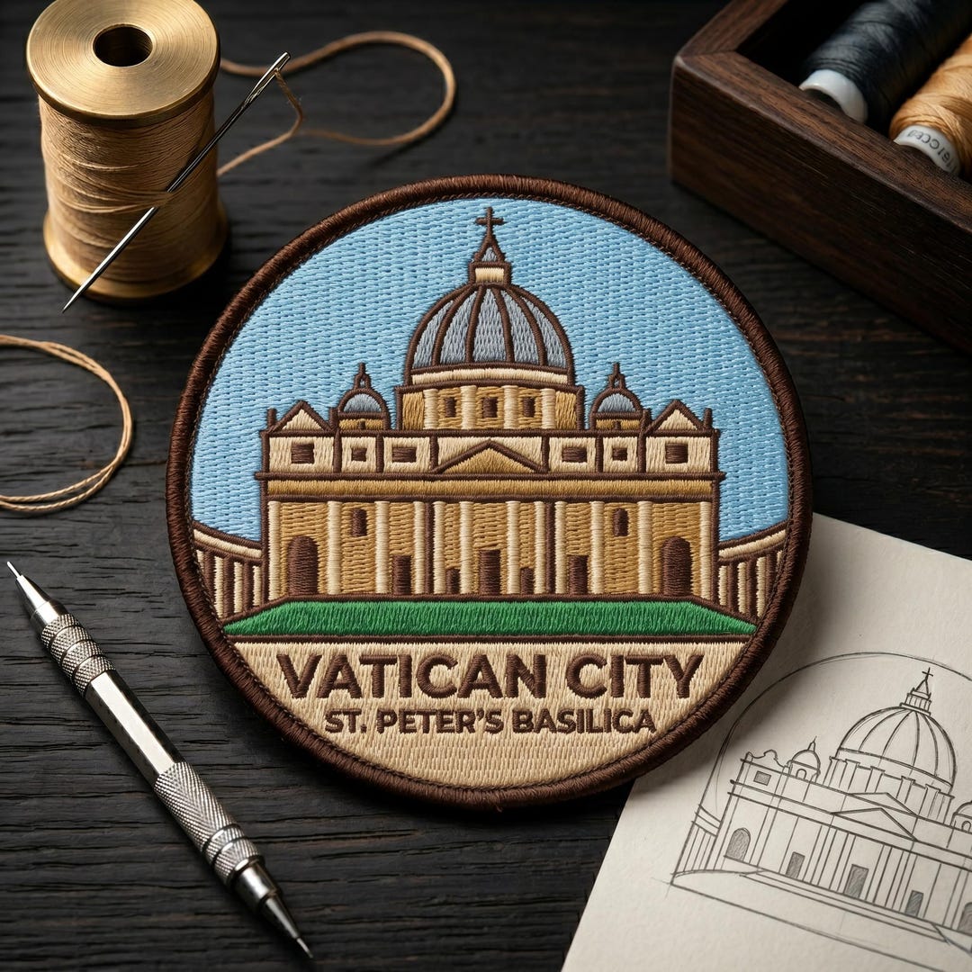 Oddity Patch Rome Vatican City St. Peter's Basilica Embroidered Patch - Rome Italy Travel ...