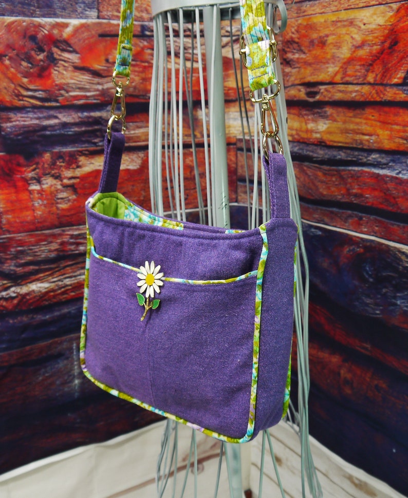 Small Purple Purse, Upcycled Ladies Housedress, Purple Pure, Cross Body Purse, Little Purse, Hand Made Bag, Purse, One of a Kind, Bag Again image 7