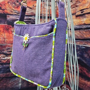 Small Purple Purse, Upcycled Ladies Housedress, Purple Pure, Cross Body Purse, Little Purse, Hand Made Bag, Purse, One of a Kind, Bag Again image 9