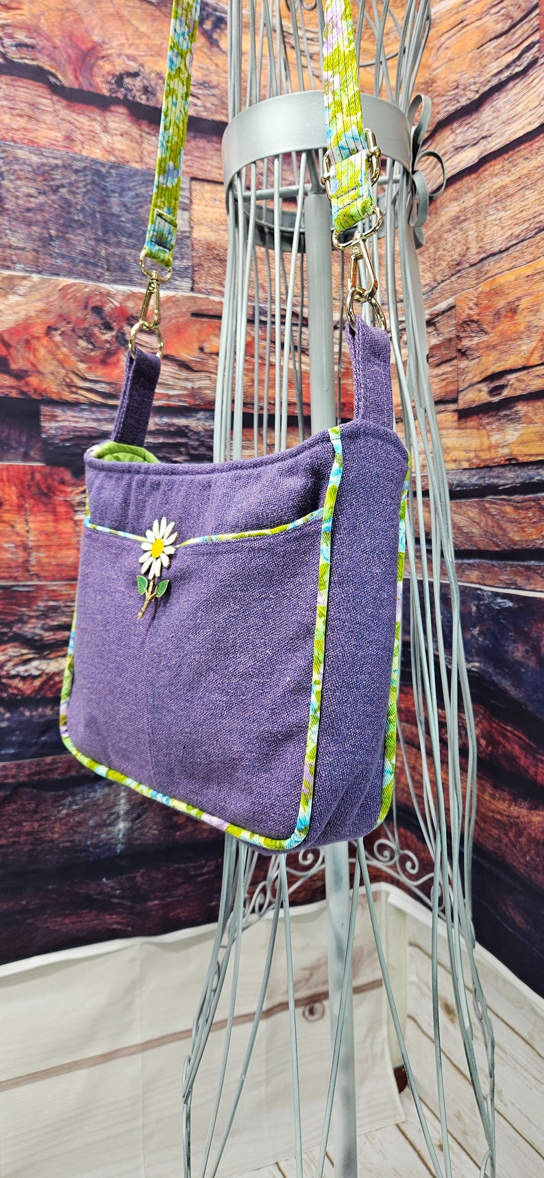 Small Purple Purse, Upcycled Ladies Housedress, Purple Pure, Cross Body Purse, Little Purse, Hand Made Bag, Purse, One of a Kind, Bag Again image 9