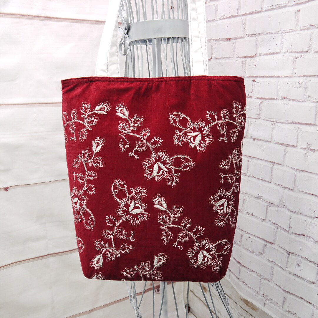Large Tote, Embroidered Tote, Purse, Large Purse, Tablet Carry Bag