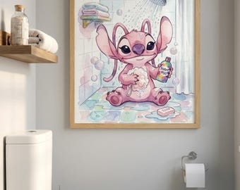 Angel Bathroom Prints, Brush Wash Flush Reminders, Kids A4 Art (Digital Download)