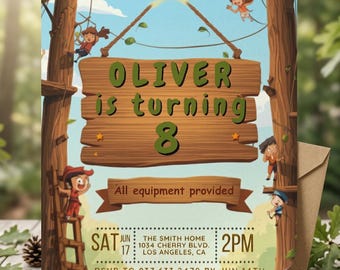 Adventure Climb Birthday Invitation | Editable Canva Template (Digital Download)