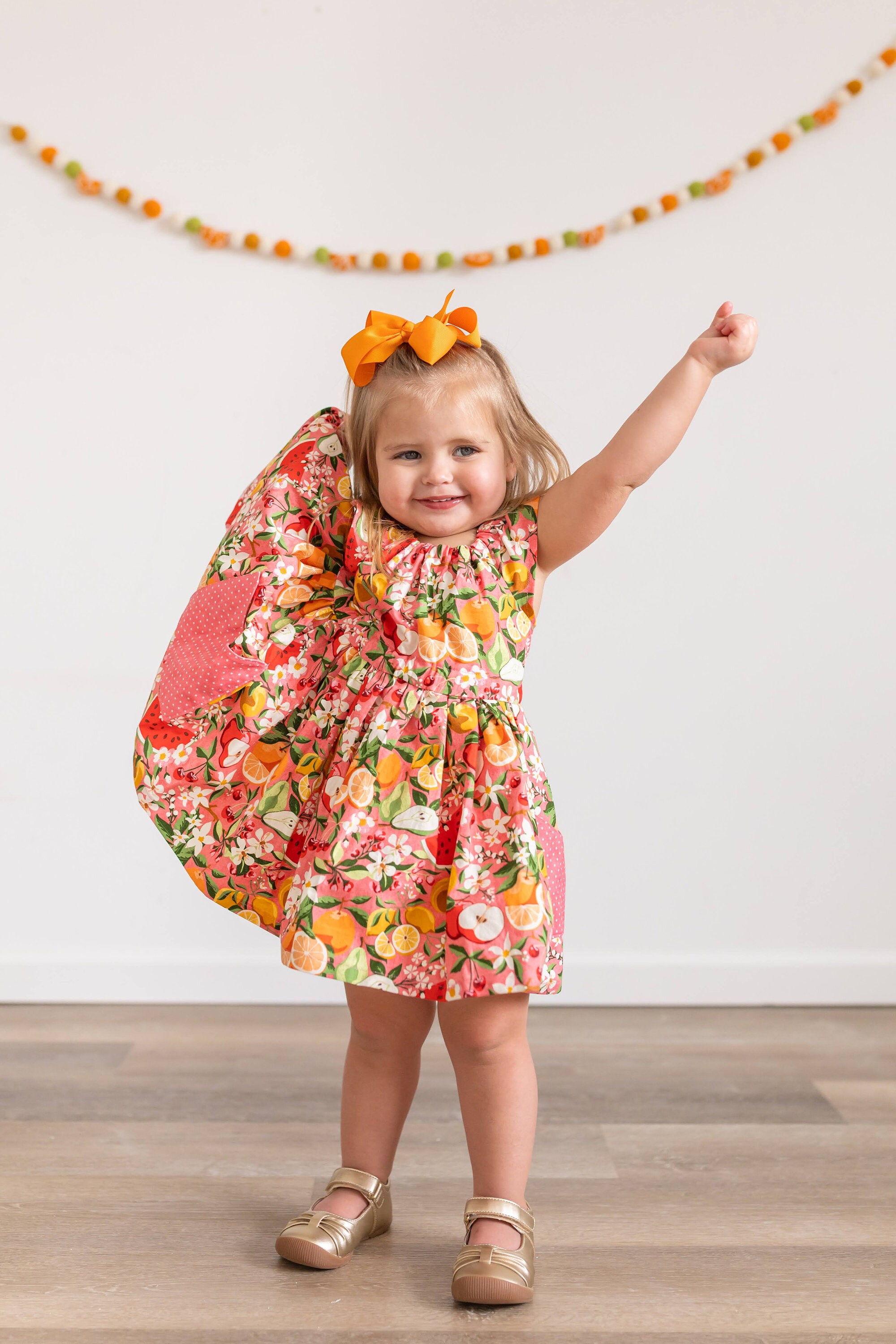 Fruit Salad Short Sleeve Dress - 1 Left Size 9-10 years