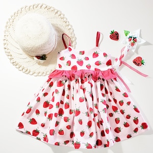 Toddler Strawberry Dress, Girls Strawberry Dress,