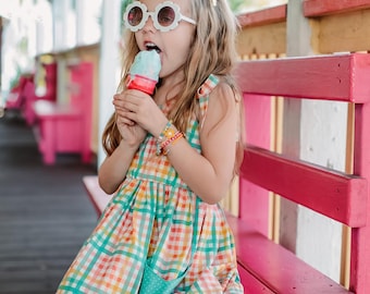 Toddler Gingham Dress, Girls Gingham Dress, Summer Dress, Shoulder Ties Dress, Little Girl Gingham Dress, Gingham Dress, Toddler Dress