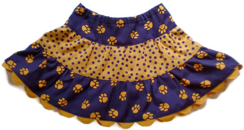 Girls Skirt Husky Skirt Toddler Skirt Purple and Gold Skirt Twirl Skirt University of Washington Skirt UW Skirt Tiered Skirt PAC 12