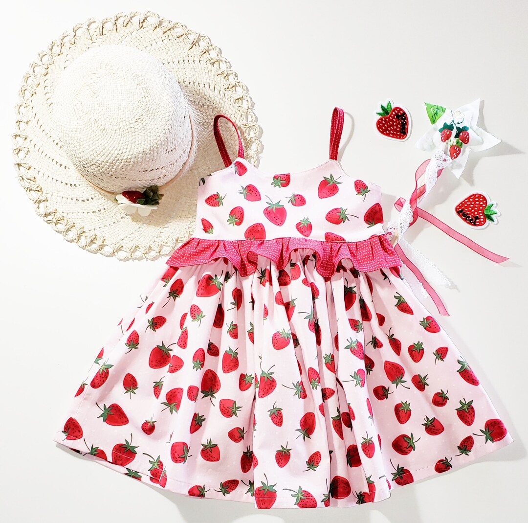 Baby Strawberry Dress Baby Fruit Dress Baby Sundress Baby Etsy