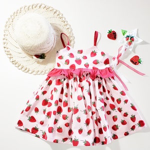 Baby Strawberry Dress, Baby Fruit Dress, Baby Sundress, Baby Summer Dress, Strawberry Dress, Little Girl Sundress, Baby Strawberry Sundress