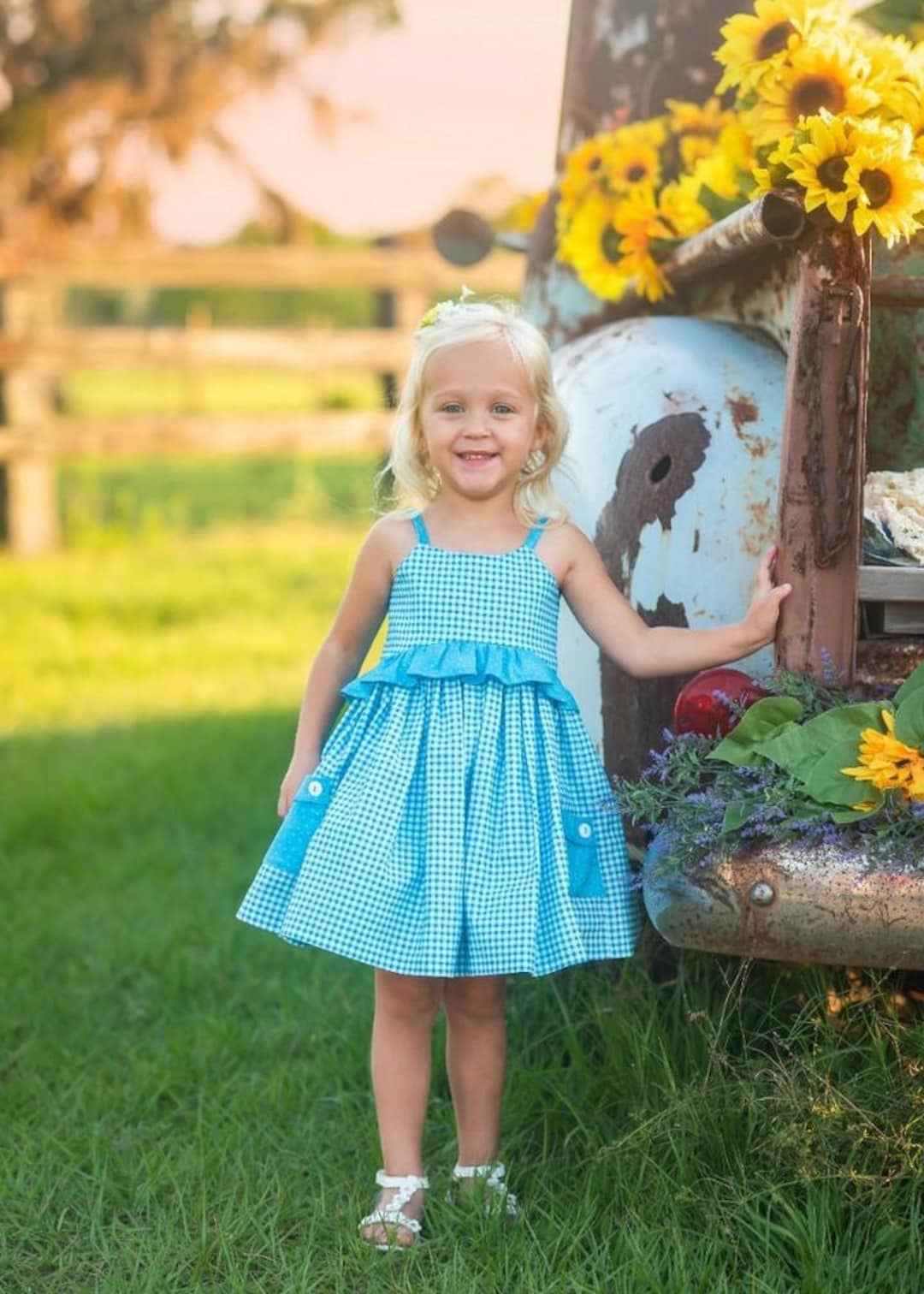 Toddler Gingham Dress Girls Gingham Dress Little Girl Dress Etsy