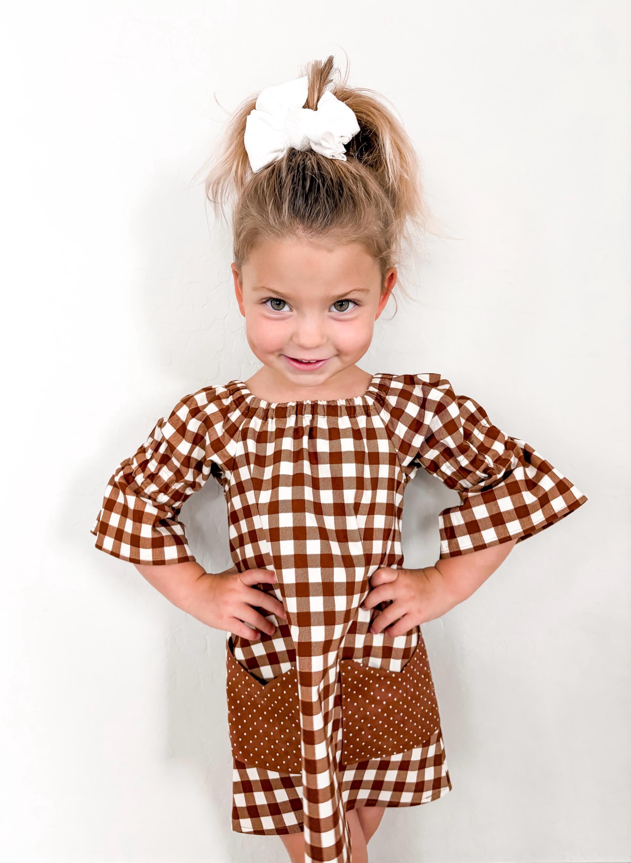 toddler girl brown gingham dress for Prom dresses
