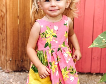 Toddler Summer Dress, Girl Summer Dress, Toddler Dress, Girl Dress, Little Girl Dress, Girl Sneaker Dress, Sundress, Sleeveless Summer Dress