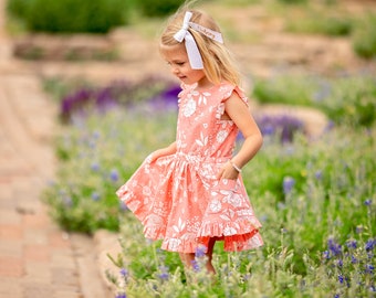 Toddler Floral Dress, Girls Floral Dress, Toddler Pinafore Dress, Girls Pinafore Dress, Floral Dress, Toddler Summer Dress, Summer Dress