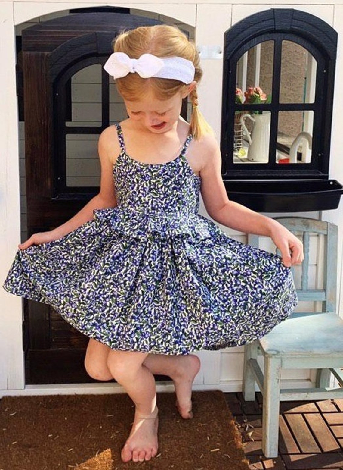 Blueberry Dress Toddler Blueberry Dress Girls Blueberry Etsy
