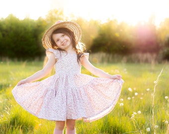 Toddler Floral Dress, Girls Floral Dress, Tiered Skirt Dress, Floral Dress, Spring Dress, Summer Dress, Little Girls Dress, Flutter Sleeves