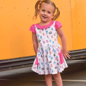 Back to School Dress, School Dress, Kindergarten Dress, Pre-K Dress, Numbers Dress, Elementary School Dress, BTS Dress, Counting Dress