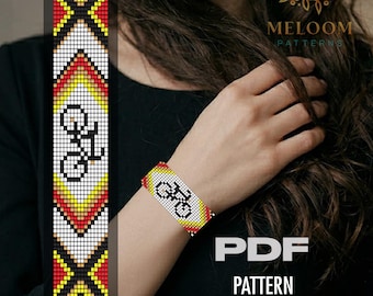 Bicycle Loom Bracelet Pattern, Miyuki Delica Beadwork Seed Bead Sport Design (PDF Instant Download)