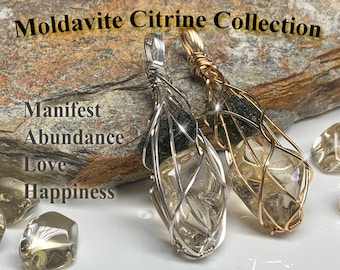 Genuine Moldavite Citrine Pendant / Citrine / Moldavite / Citrine Jewelry / Moldavite Necklace / Citrine Crystal / November Birthstone mct1