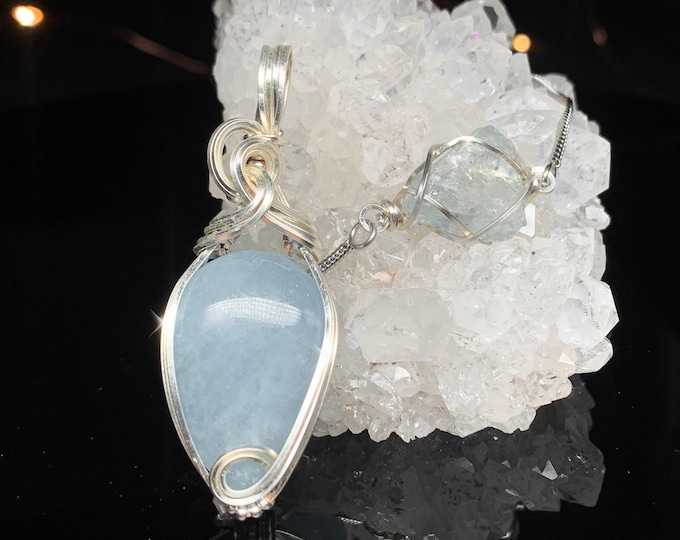 Aquamarine Pendant | Women’s Aquamarine Bracelet | Aquamarine Crystal | March Birthstone | March Birthday Aries Pisces Gift for Her for Mom