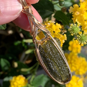 Genuine Moldavite Crystal with Large Herkimer Diamond Necklace Pendant Czech Republic Tektite Healing Stone, VERY high vibration Jewelry G61 image 7