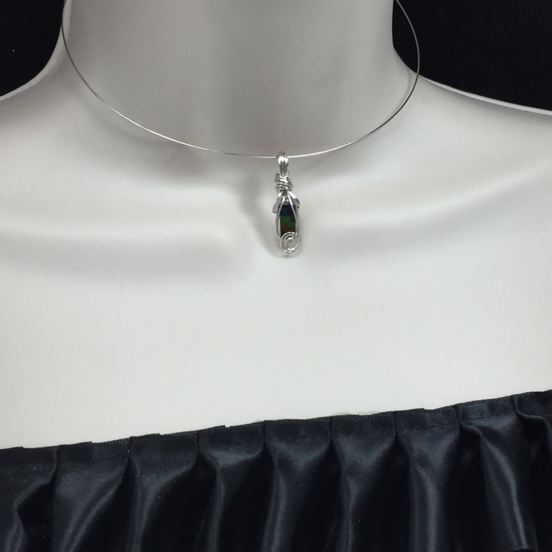 Jewelry for Women Black Leather Necklace Upgraded Elegant Gift Box Exact Gem in Picture s37-2 Z Ammolite Pendant Sterling Silver Rainbow